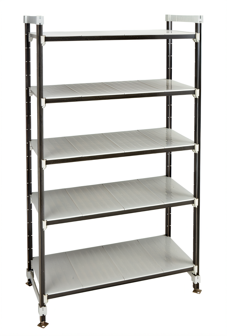Product image #1 for Cambro Camshelving Elements XTRA High Density Top Rail Stationary Starter Unit, 21 x 48 x 81 Inch, 5-Tier, Speckled Gray