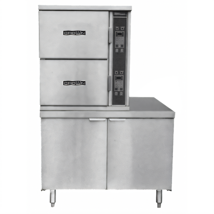 Product image #1 for Crown SCX-2-24 Two Compartment Full-Size Steam Coil Convection Steamer with Cabinet Base