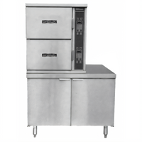 Crown SCX-2-24 Two Compartment Full-Size Steam Coil Convection Steamer with Cabinet Base