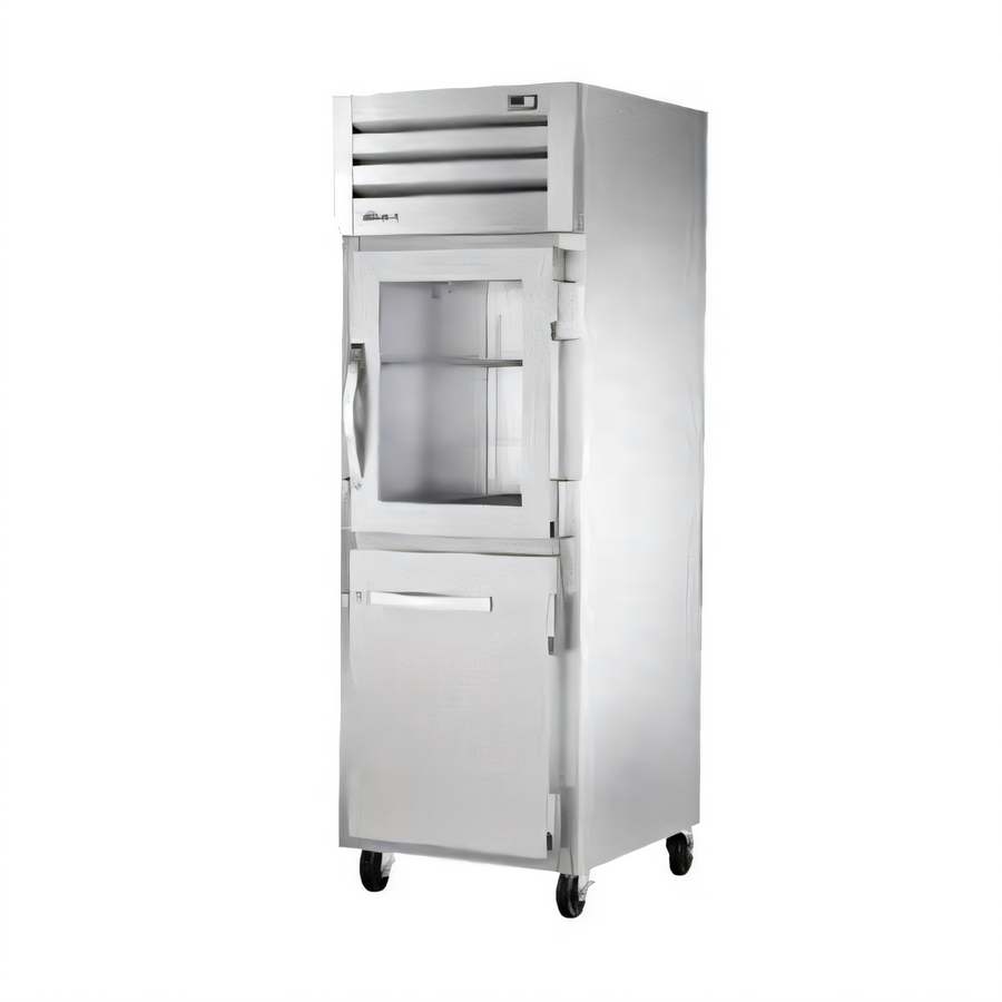 Product image #1 for True Spec Series One-Section Reach-In Combination Half Swing Door Refrigerator with Glass and Stainless Steel Half Doors