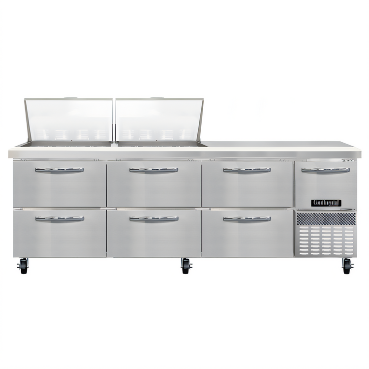 Product image #1 for Continental Refrigerator RA93N24M-D 93-Inch 3-Section Refrigerated Sandwich Prep Table