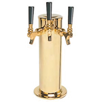 Thumbnail image #1 for Micro Matic USA DS-243-PVDKR 3-Faucet Glycol-Cooled Countertop Column Draft Beer Tower, PVD Brass Finish