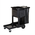 Thumbnail image #1 for Standard Executive Janitorial Cleaning Cart with Locking Cabinet Doors and 5 Cu. Ft. Storage