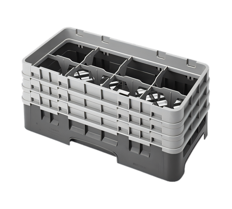 Product image #2 for Cambro Camrack Half-Size 8-Compartment Glass Rack with 3 Extenders, Sherwood Green