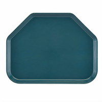 Cambro Camtray Trapezoid High-Impact Fiberglass Cafeteria Tray, 14 x 18 Inches, Slate Blue
