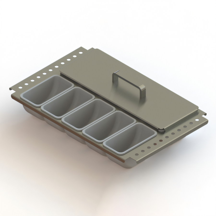 Product image #1 for Glastender Partial Condiment Drawer Insert for 20-Inch Door Openings, Side-Serviced, Low Profile, 10-Cup Capacity