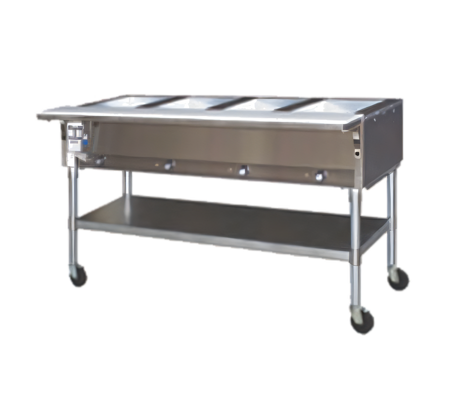 Product image #1 for Eagle Group Portable Electric Hot Food Table with 5 Dry Wells, 82-Inch Width, and Open Shelf Base