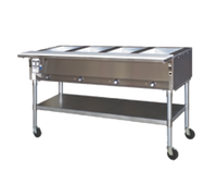 Eagle Group Portable Electric Hot Food Table with 5 Dry Wells, 82-Inch Width, and Open Shelf Base