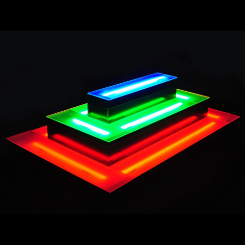 Product image #1 for Krowne Royal Series 3-Tier LED Lighted Liquor Island Display, 68-Inch Wide, Left-Side Power Cord