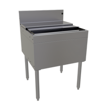 24-Inch x 24-Inch Stainless Steel Underbar Ice Bin with Sliding Cover, 85 lb Capacity