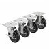 Thumbnail image #1 for Krowne Royal Series 5-Inch Swivel Plate Caster with Brake, 220 lb Capacity per Caster, Set of 4