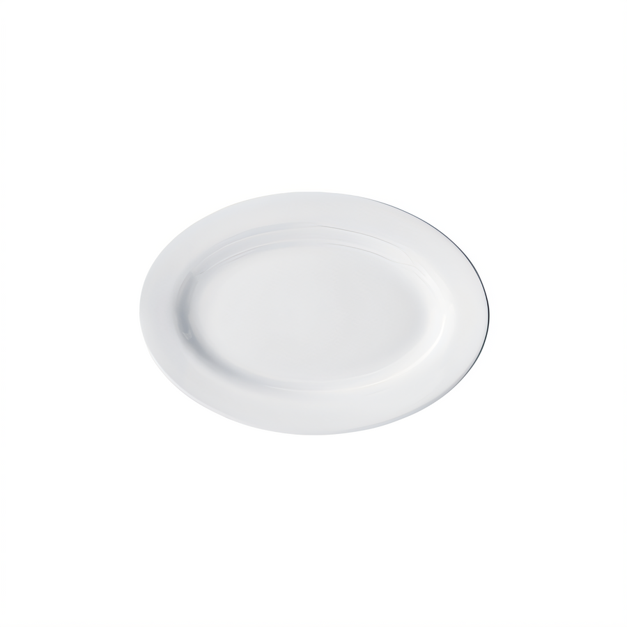 Product image #1 for Winco Birkhall White Oval Rolled Edge Porcelain Platter, 13 x 7-5/8 x 1 Inches