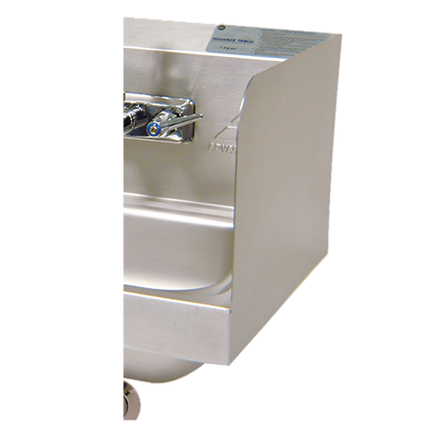 Product image #1 for Advance Tabco Welded Stainless Steel Hand Sink Side Splash, 12-Inch High, One Side, for 14 x 16 Inch Bowl