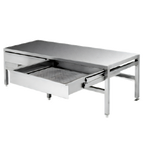 Thumbnail image #1 for Cleveland Range ST55 Stainless Steel Open-Base Steam Kettle Stand for Two SET10 or SET15 Units, 55 x 20 x 18 in., Drain Drawer