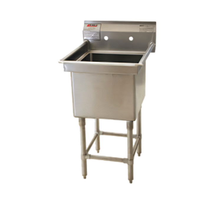 Product image #1 for Spec-Master FN Series One-Compartment Stainless Steel Sink with 9-1/2" Backsplash, 24" x 24" x 14" Bowl