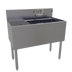 Thumbnail image #1 for Glastender Two-Compartment Stainless Steel Underbar Sink Unit with Left Drainboard, 36 x 19 Inches