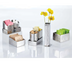 Thumbnail image #1 for Hammered Finish Stainless Steel Straight-Sided Square Sugar Packet Holder