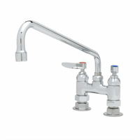 T&S Brass Double Pantry Deck-Mount Mixing Faucet with 18-Inch Swing Nozzle, 4-Inch Centers