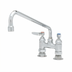 Thumbnail image #1 for T&S Brass Double Pantry Deck-Mount Mixing Faucet with 18-Inch Swing Nozzle, 4-Inch Centers