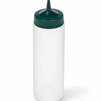 Thumbnail image #1 for Vollrath Traex® Color-Mate™ 4924-13191 24 oz Clear Squeeze Bottle with Green Cap, Wide Mouth Case of 12