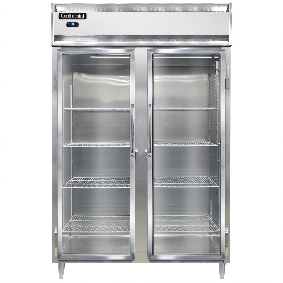 Product image #1 for Continental Refrigerator D2FSNGD Designer Line 2-Section Shallow Depth Reach-In Glass Door Freezer