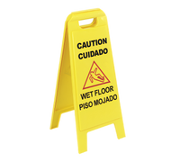 Flo-Pac® A-Frame Lockable Two-Sided Wet Floor Sign, 11 x 25 Inches, Yellow Polypropylene, English/Spanish