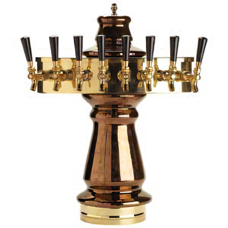 Product image #1 for Vienna Countertop Single-Column Glycol-Cooled Ceramic Draft Beer Tower with 8 Stainless Steel Faucets