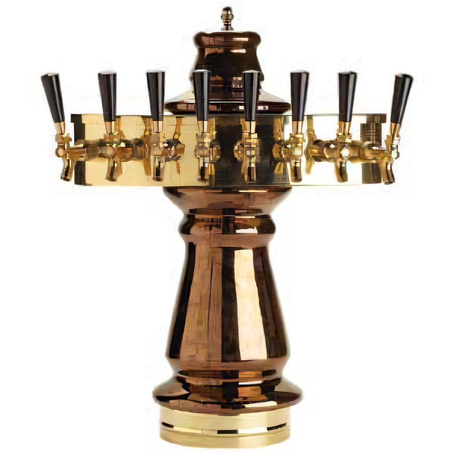 Product image #1 for Vienna Countertop Single-Column Glycol-Cooled Ceramic Draft Beer Tower with 8 Stainless Steel Faucets