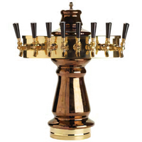 Vienna Countertop Single-Column Glycol-Cooled Ceramic Draft Beer Tower with 8 Stainless Steel Faucets