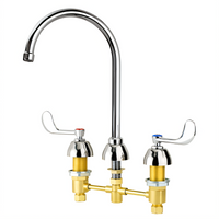 Krowne Royal Series 8-Inch Center Deck Mount Lavatory Faucet with Rigid Gooseneck Spout