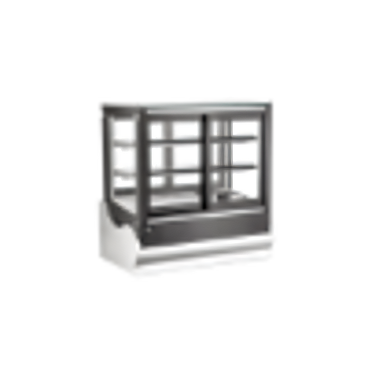 Product image #1 for Omcan 36 Inch Countertop Self-Service Square Refrigerated Display Case, 6.5 Cu. Ft., Black