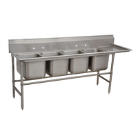Advance Tabco Regaline 4-Compartment Sink with Right-Hand Drainboard, 20