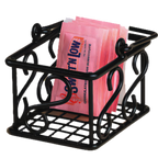 Thumbnail image #1 for American Metalcraft SBS533 Sugar Packet Basket, Scroll Design, Wrought Iron, Black Case of 96