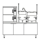 Thumbnail image #1 for Crown ECX-2-6-10 Electric Two Compartment Convection Steamer with 6 & 10 Gallon Kettles