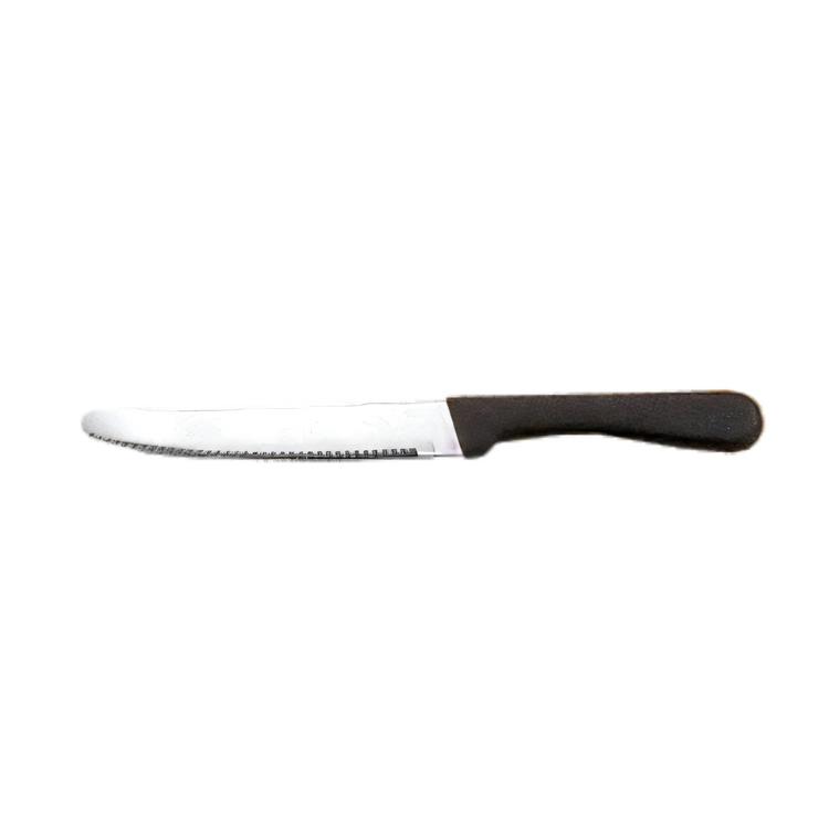 Product image #1 for American Metalcraft Stainless Steel Steak Knife with Black Plastic Handle and Rounded Tip