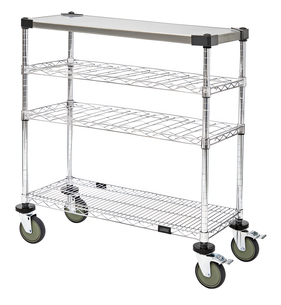 Product image #1 for Quantum Wine Display/Worktable Cart with Casters, 36W x 14D x 40H, 1200 lb Capacity