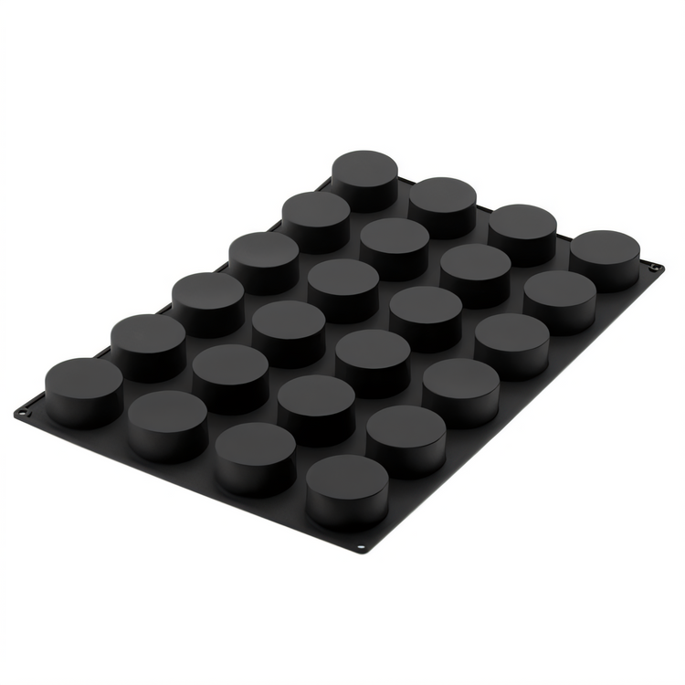 Product image #1 for Silikomart Black 24-Cavity Cylinder Silicone Mold for 4-1/2 oz. Portions