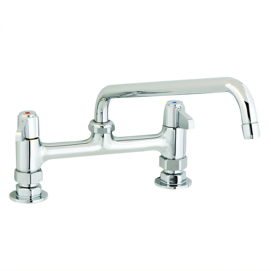 Product image #1 for equip Low-Lead 8-Inch Center Deck Mount Mixing Faucet with 12-Inch Swing Nozzle and Ceramic Cartridges