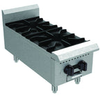 Thumbnail image #1 for Serv-Ware SHPS-12-SA 12-Inch 2-Burner Natural Gas Open-Burner Hot Plate with Cast Iron Grates and Stainless Steel Front and Sides