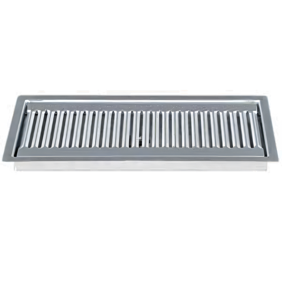 Product image #1 for Drop-In Stainless Steel Drip Tray Trough with Louvered Screen and 1/2 Inch NPT Drain