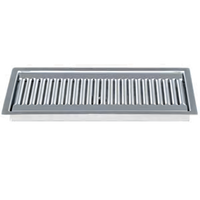 Drop-In Stainless Steel Drip Tray Trough with Louvered Screen and 1/2 Inch NPT Drain
