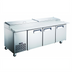 Thumbnail image #1 for Black Diamond 24 Cu. Ft. 92-Inch 3-Section Refrigerated Pizza Prep Table with Side-Mount Self-Contained Refrigeration