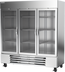 Thumbnail image #1 for Beverage Air Horizon Series Dual Temperature 3-Section Glass Door Reach-In Refrigerator/Freezer, Bottom-Mount, Self-Contained