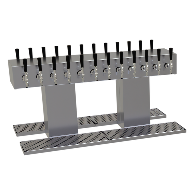 Product image #1 for Glastender Double-Sided Glycol-Cooled Draft Dispensing Tower, 24 Faucets, 2 Columns, Countertop, Grainline Finish