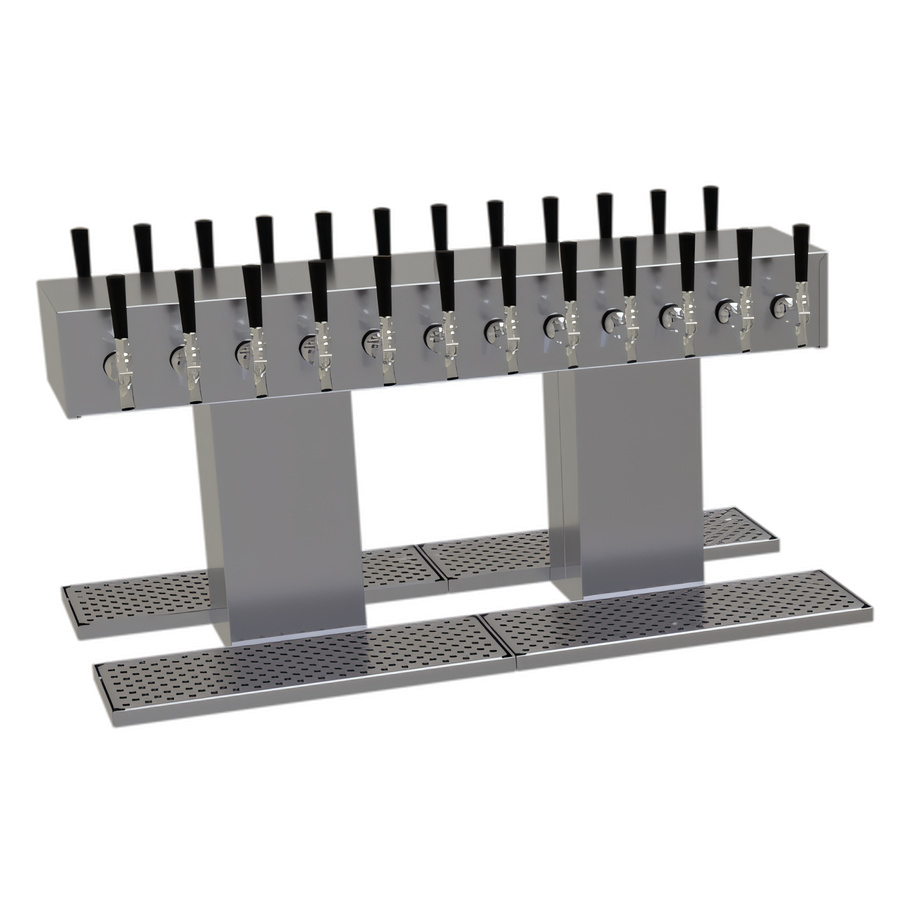 Product image #1 for Glastender Double-Sided Glycol-Cooled Draft Dispensing Tower, 24 Faucets, 2 Columns, Countertop, Grainline Finish