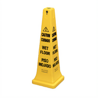 Rubbermaid Commercial Multi-Lingual Caution Wet Floor Safety Cone, Yellow, 36 Inch