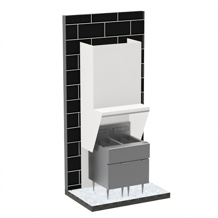 Product image #1 for SimpleSpec Type I Wall-Mounted Fryer Hood System for 2 Fryers, 36 x 31 x 42 Inches