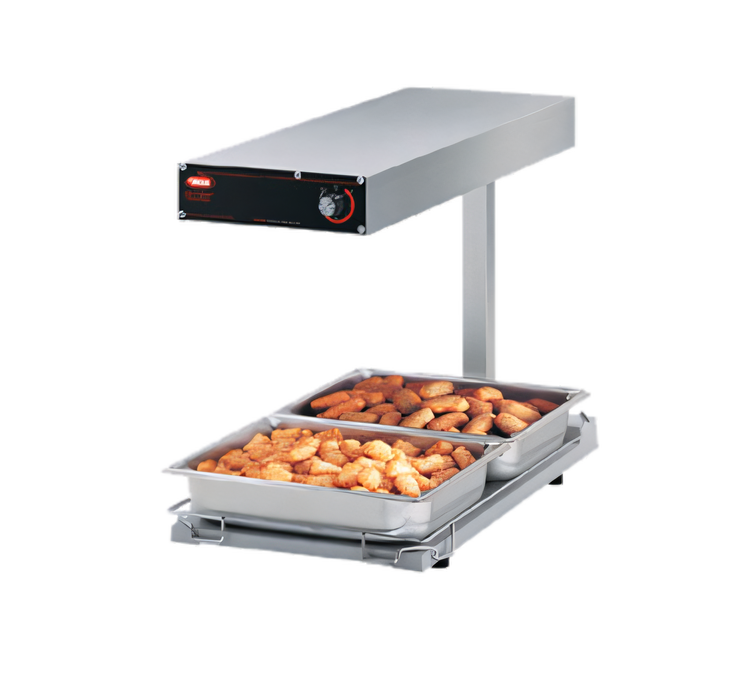 Product image #1 for Hatco Glo-Ray Portable Foodwarmer / Fry Dump Station with Heated Base and Incandescent Lights, Rod Style, 12.75 x 24 Inches