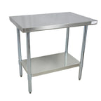 Thumbnail image #1 for BK Resources CVT-6036 60 x 36-Inch 16-Gauge 304 Stainless Steel Flat Top Work Table with Adjustable Undershelf