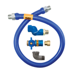 Thumbnail image #1 for Dormont Manufacturing Dormont Blue Hose 16100BPCFS48BX Moveable Gas Connector Hose Assembly, 1-Inch ID x 48-Inch, Quick-Disconnect Valve